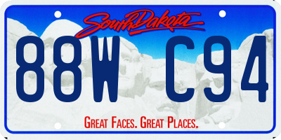 SD license plate 88WC94