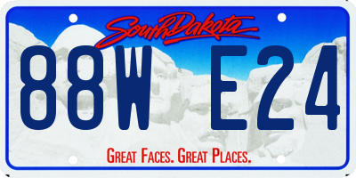 SD license plate 88WE24