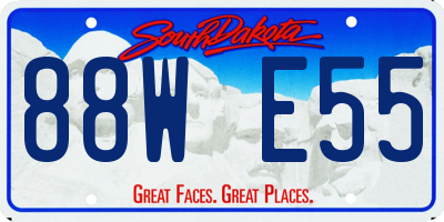 SD license plate 88WE55