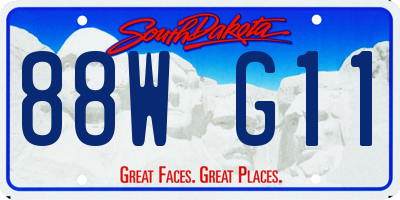 SD license plate 88WG11