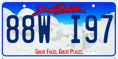 SD license plate 88WI97