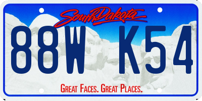 SD license plate 88WK54