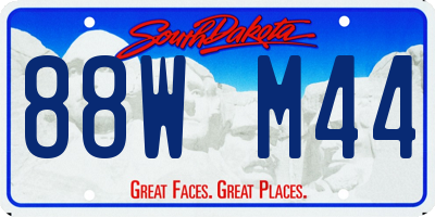 SD license plate 88WM44