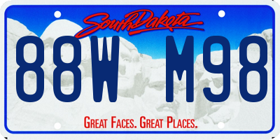 SD license plate 88WM98