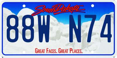 SD license plate 88WN74
