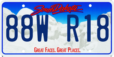 SD license plate 88WR18