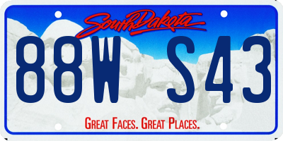 SD license plate 88WS43