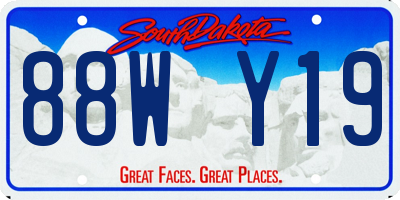 SD license plate 88WY19