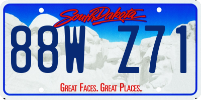 SD license plate 88WZ71
