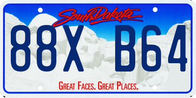 SD license plate 88XB64