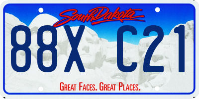 SD license plate 88XC21