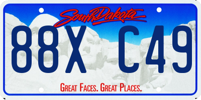 SD license plate 88XC49