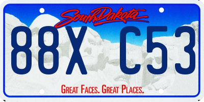 SD license plate 88XC53