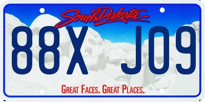 SD license plate 88XJ09
