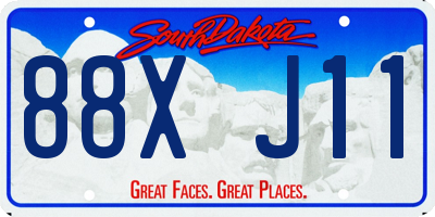 SD license plate 88XJ11