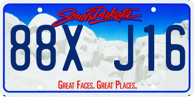 SD license plate 88XJ16