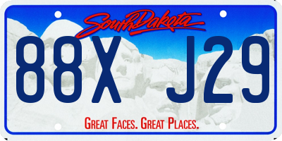 SD license plate 88XJ29