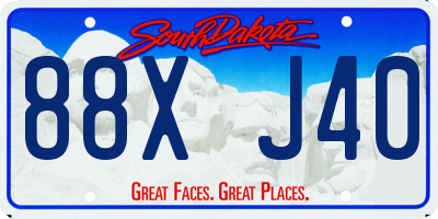 SD license plate 88XJ40