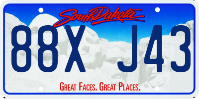 SD license plate 88XJ43