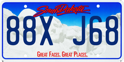 SD license plate 88XJ68