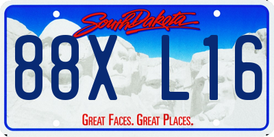 SD license plate 88XL16