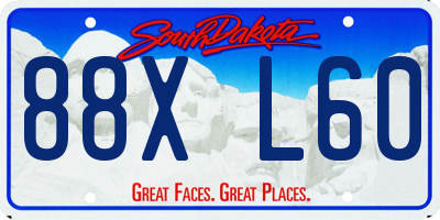 SD license plate 88XL60