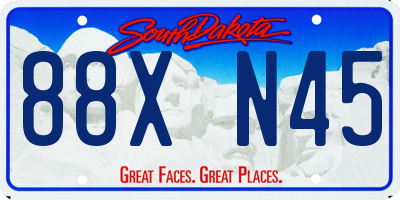 SD license plate 88XN45