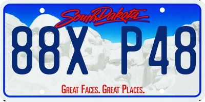 SD license plate 88XP48
