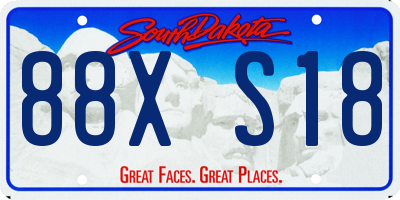 SD license plate 88XS18