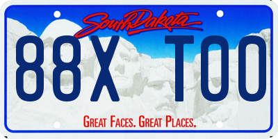 SD license plate 88XT00