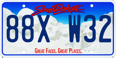 SD license plate 88XW32