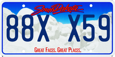 SD license plate 88XX59