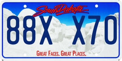 SD license plate 88XX70