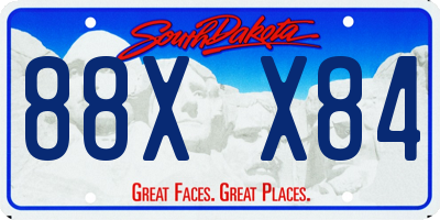 SD license plate 88XX84