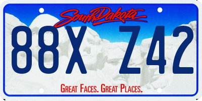 SD license plate 88XZ42