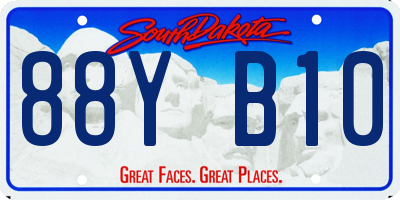 SD license plate 88YB10