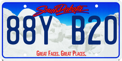 SD license plate 88YB20
