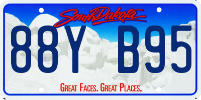 SD license plate 88YB95