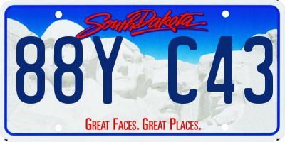 SD license plate 88YC43