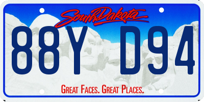 SD license plate 88YD94