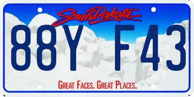SD license plate 88YF43