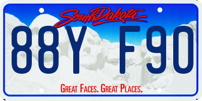 SD license plate 88YF90