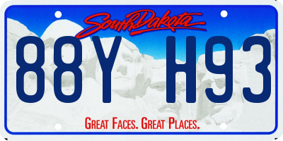 SD license plate 88YH93