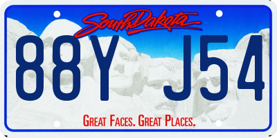 SD license plate 88YJ54