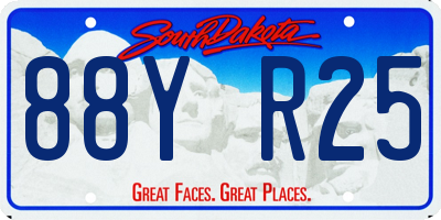 SD license plate 88YR25