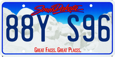 SD license plate 88YS96