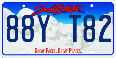 SD license plate 88YT82