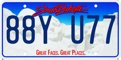 SD license plate 88YU77