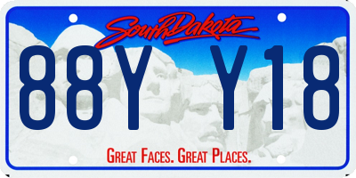 SD license plate 88YY18