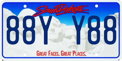 SD license plate 88YY88